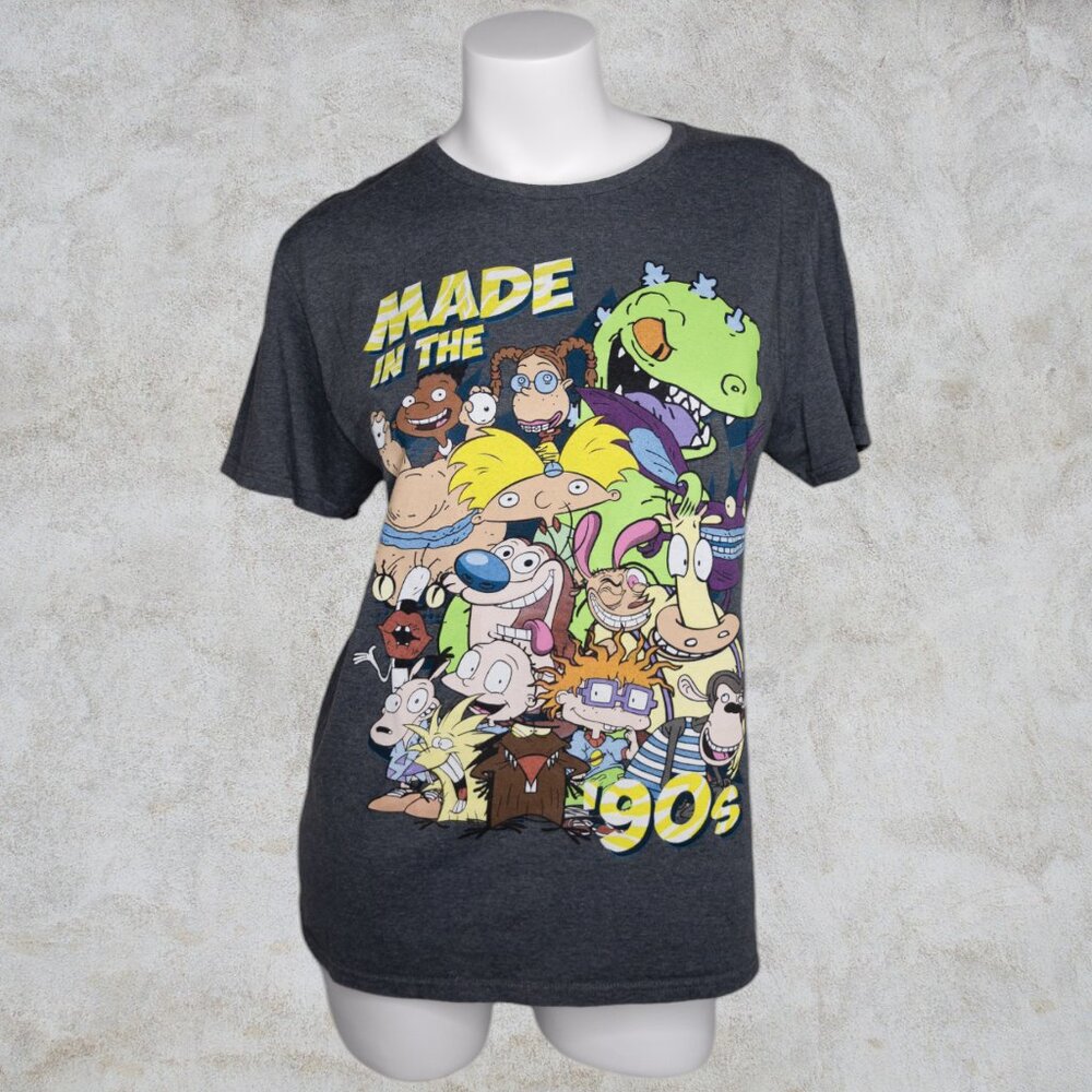 Nickelodeon Made in the 90s Gray T-Shirt Graphic Tee